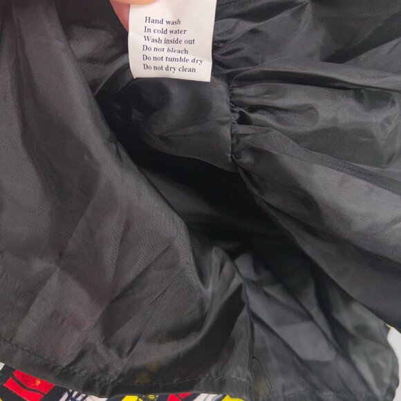 Ofuure Romper Womens Small Red Yellow African Print Ruffle Shorts Tie Sleeves - Picture 14 of 15